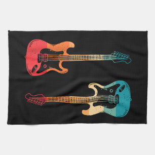 Linge De Cuisine Guitare Rétro Guitariste Électrique Basse Guitare