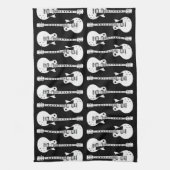 Linge De Cuisine Guitares Électriques Graphique en Blanc (Vertical)