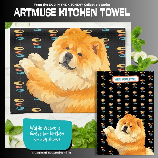 Linge De Cuisine GUS red chow - ArtMuse Kitchen Towels