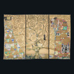 Linge De Cuisine Gustav Klimt - Stoclet Frieze Arbre de vie<br><div class="desc">Triptyque de Frieze Stoclet : Arbre de Vie,  Réalisation,  Attente - Gustav Klimt,  Carton,  1909</div>