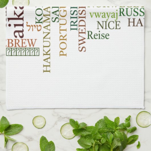 Linge De Cuisine Hakuna Matata Global Word Cloud Art (Plié)