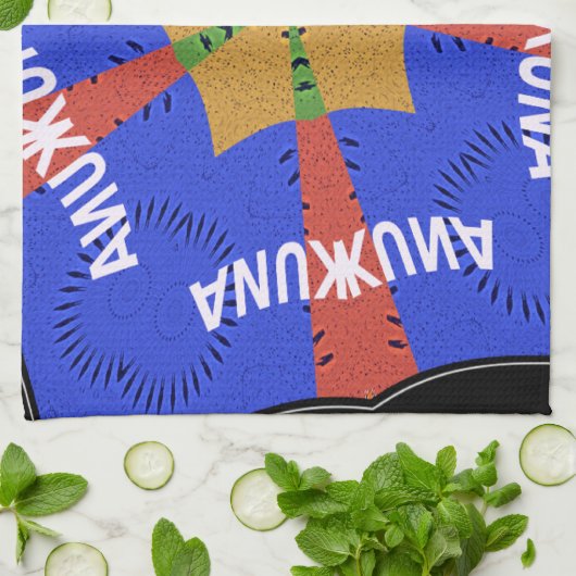 Linge De Cuisine Hakuna Matata Iridiscent bleu (Plié)