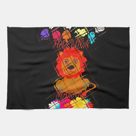 Linge De Cuisine Hakuna Matata mignon bébé lion roi conception (Horizontal)