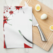 LINGE DE CUISINE HAKUNA MATATA ROUGE VERT (Quart Plié)