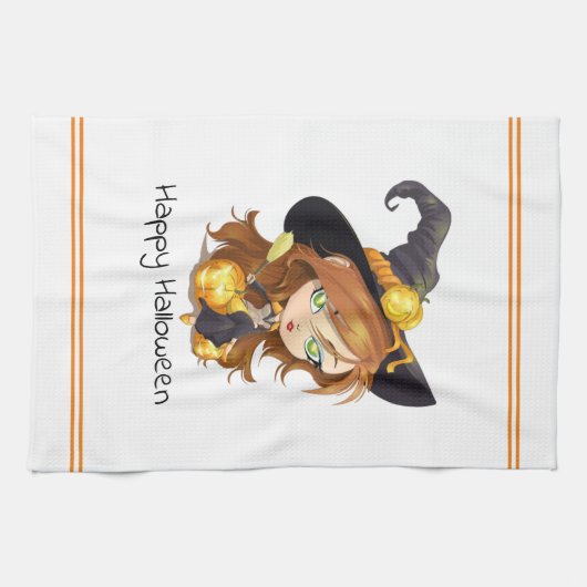 Linge De Cuisine Hallo Queen Cute Witch | Halloween (Horizontal)