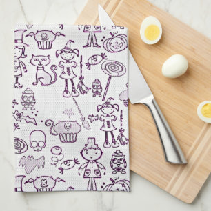 Linge De Cuisine Halloween amusant violet
