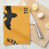 Linge De Cuisine Halloween Bats Orange (Quart Plié)