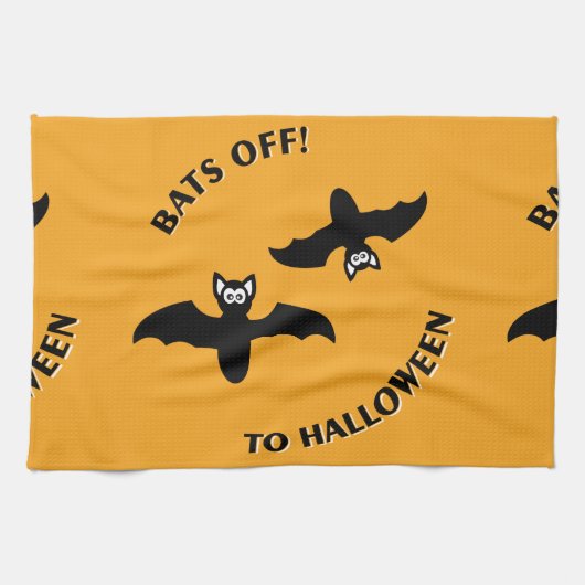 Linge De Cuisine Halloween Bats Orange (Horizontal)