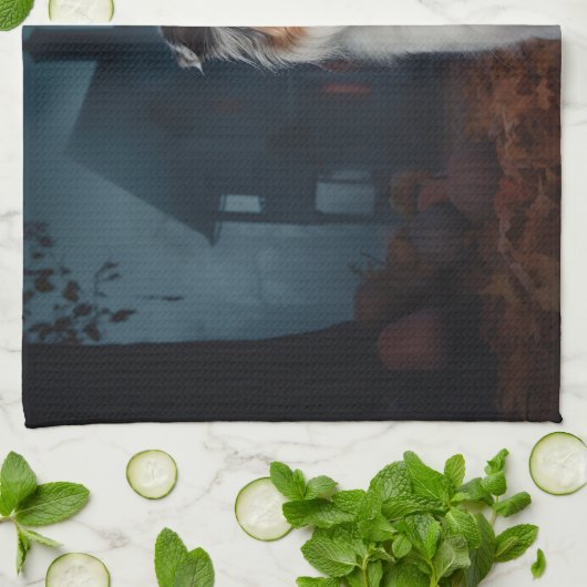 Linge De Cuisine Halloween, berger australien (Plié)