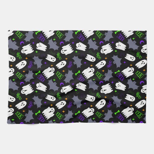 Linge De Cuisine Halloween Boo Ghosts (Horizontal)