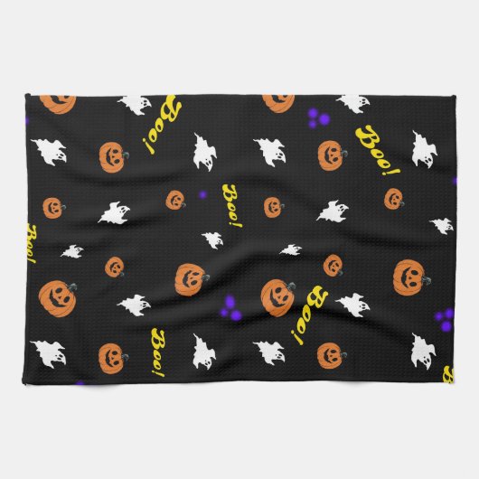 Linge De Cuisine Halloween Boo Ghosts Motif sans couture (Horizontal)
