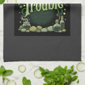 Linge De Cuisine Halloween Brasser des Ennuis Sorcière Chaudron Pot (Plié)