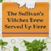 Linge De Cuisine Halloween Brew Fun Ghost Bat Witch Orange (Plié)