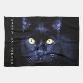 Linge De Cuisine Halloween Cat noir effrayant Horreur nuit sombre (Horizontal)