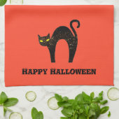Linge De Cuisine Halloween Chat Noir Effrayant (Plié)