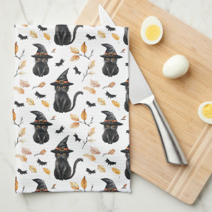 Linge De Cuisine Halloween Chat noir Motif - Chat de cuisine