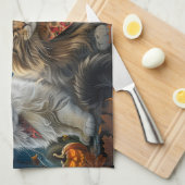 Linge De Cuisine Halloween chats de Sibérie Éffrayant (Quart Plié)