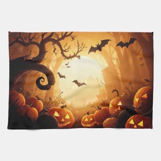 Linge De Cuisine Halloween/chauve-souris/Citrouille/automne (Horizontal)