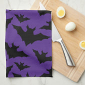 Linge De Cuisine Halloween chauves-souris violet cool éffrayant mot (Quart Plié)