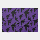 Linge De Cuisine Halloween chauves-souris violet cool éffrayant mot (Horizontal)