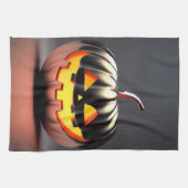Linge De Cuisine Halloween Citrouille brillant (Horizontal)