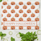Linge De Cuisine Halloween Citrouille mignon personnalisé (Plié)