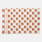Linge De Cuisine Halloween Citrouille mignon personnalisé (Horizontal)