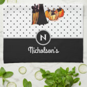 Linge De Cuisine Halloween Classic Élégante Robe Noire Longue Mode (Plié)