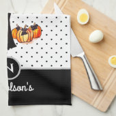 Linge De Cuisine Halloween Classic Élégante Robe Noire Longue Mode (Quart Plié)