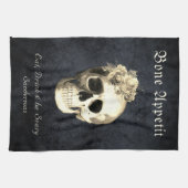 Linge De Cuisine Halloween crâne gothique Roses blanches Personnali (Horizontal)