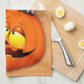 Linge De Cuisine Halloween Cute Kitty Witch et ami Citrouille (Quart Plié)