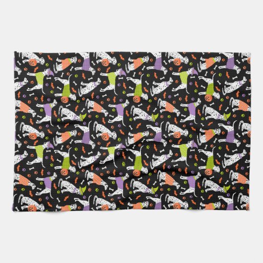 Linge De Cuisine Halloween Dalmatien (Horizontal)