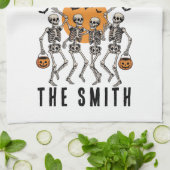 Linge De Cuisine Halloween Dancing Skeleton Dance Citrouille (Plié)
