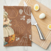 Linge De Cuisine Halloween de la pomme de sculpture de fille (Quart Plié)