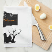 Linge De Cuisine Halloween du cimetière | Blanc (Quart Plié)