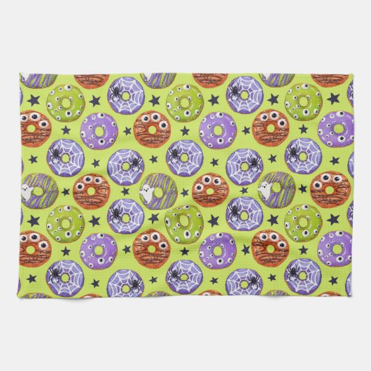 Linge De Cuisine Halloween Éffrayant Funky Donuts (Horizontal)