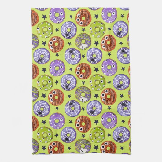 Linge De Cuisine Halloween Éffrayant Funky Donuts (Vertical)