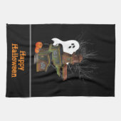 Linge De Cuisine Halloween effrayant Maison hantée avec fantôme (Horizontal)