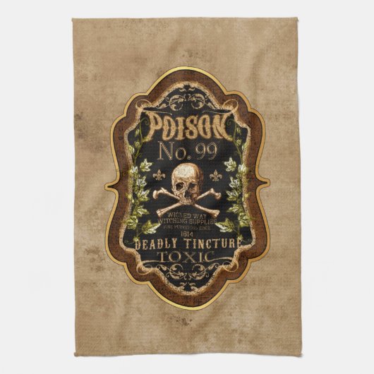 Linge De Cuisine Halloween Gothique Crâne Et Crossbones Potion De S (Vertical)