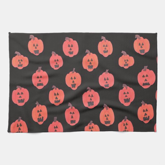 Linge De Cuisine Halloween Jack-o'-lantern (Horizontal)
