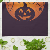 Linge De Cuisine Halloween Jack-o'-lantern citrouille visage et ara (Plié)