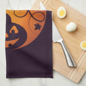 Linge De Cuisine Halloween Jack-o'-lantern citrouille visage et ara (Quart Plié)
