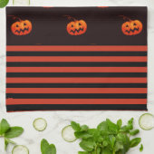 Linge De Cuisine Halloween Jack O' Lantern Orange noir cuisine (Plié)