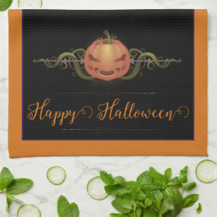 Linge De Cuisine Halloween Jack-o-lanterne effrayant Orange