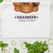 Linge De Cuisine Halloween Joyeux Professeur Chat Noir Sorcière Cha (Plié)