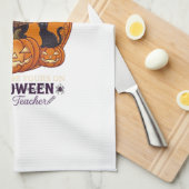 Linge De Cuisine Halloween Joyeux Professeur Chat Noir Sorcière Cha (Quart Plié)