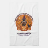 Linge De Cuisine Halloween Joyeux Professeur Chat Noir Sorcière Cha (Vertical)