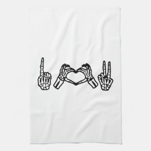 Linge De Cuisine Halloween Langue des signes main I Coeur Paix