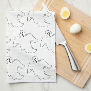 Linge De Cuisine Halloween Maison Hantée Fantôme éffrayant Imprimer