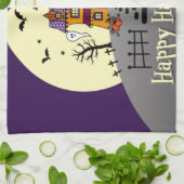 Linge De Cuisine Halloween Maison hantée Noir chauve Pleine lune Fa (Plié)